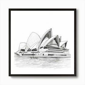 A Sydney Opera House In Sydney Hand Drawn Sketch 1719930199 4 Art Print