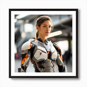 Futuristic Woman In Robot Suit Art Print