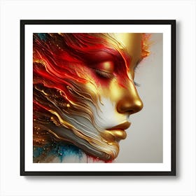 Abstract Of A Woman'S Face 3 Art Print