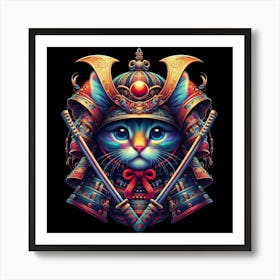 Samurai Cat Art Print