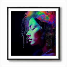 Tranquil portrait of a woman, artwork print. "A Captured Moment" Art Print