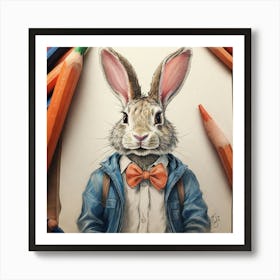 Rabbit In A Suit 22 Art Print