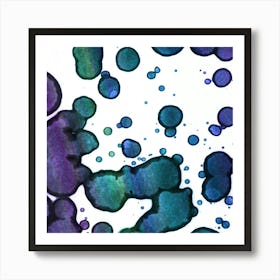 Abstraction Blue Rain Art Print