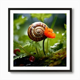 Snail On A Flower 9 Art Print