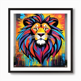 Graffiti Lion Art Print