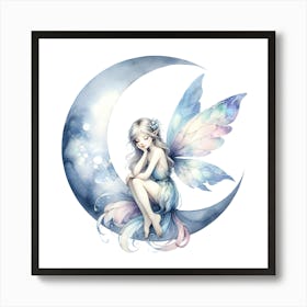 Fairy On The Moon 1 Art Print
