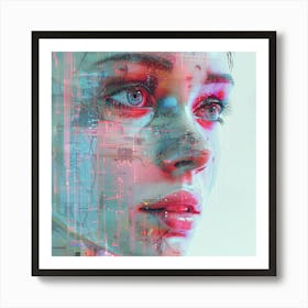 Cybernetic Face Art Print