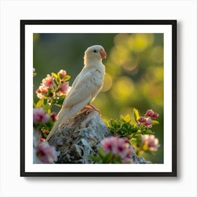 Cockatiel Perched On Rock Art Print