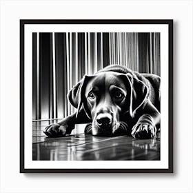 Black And White Dog 2 Art Print