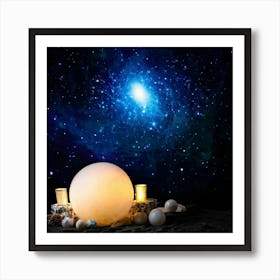 Cosmos Themed Illustration Capturing The Essence Of Elemental Magic With A Bright Double Star Patte (4) Art Print