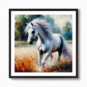 Horse Running In The Field 2 Art Print