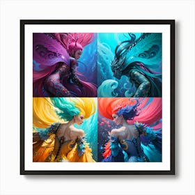 Mermaids 1 Art Print