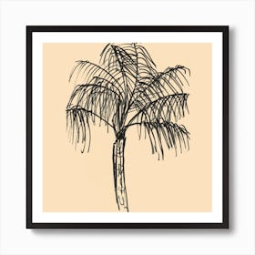 Palm Tree Ink Fine Line Art Print