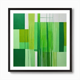 Green Squares 1 Art Print