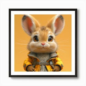 Rabbit In Yellow Coat Art Print