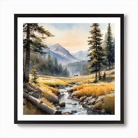 Stream In The Mountains 6 Art Print