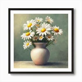 Daisy Flowers Vase Art Print 1 Art Print