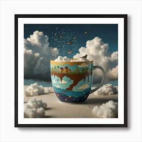 Coffee Cup In The Clouds 3 Art Print