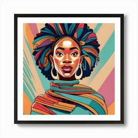 African Woman With Afro Art Print