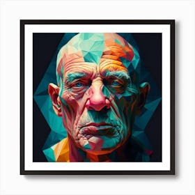 Geometric Portrait Of A Man Art Print