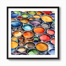 Many Paint Cans Art Print