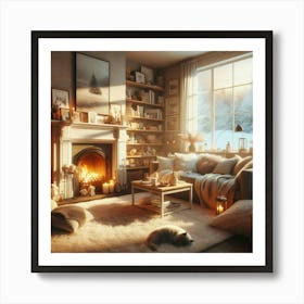 Winter Living Room Art Print