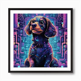 Psychedelic Dog Art Print