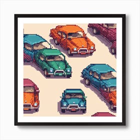 Pixel Cars Art Print