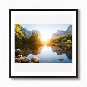 Sunrise At Yosemite SKASNFAI Canvas Wall Art Yosemite National Park: Mountain Sky Nature Landscape Painting Artwork Framed Bedroom Home Décor Art Print