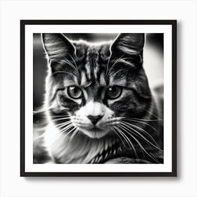 Black And White Cat 35 Art Print