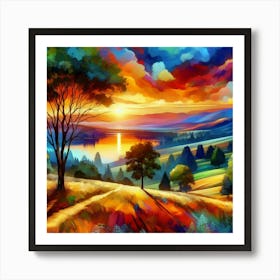 Sunset Painting Art Print