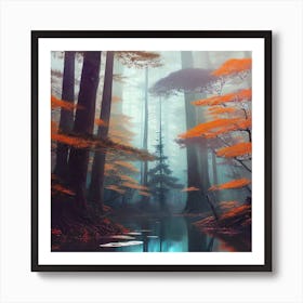 Forest In The Fog 2 Art Print