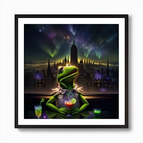 Cheers Kermit 🍹 Art Print
