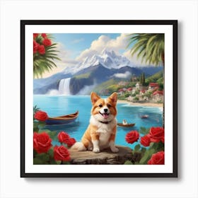 Corgi Dog Art Print