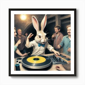 Dj Rabbit Art Print