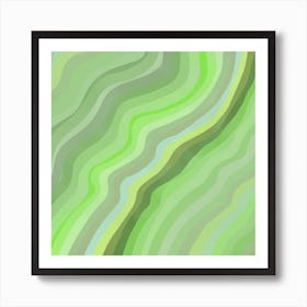 Green watercolor gradient lines Art Print
