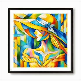 Lady In Sundress And Hat Art Print