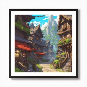 Warcraft Orc Town 3 (1) Art Print