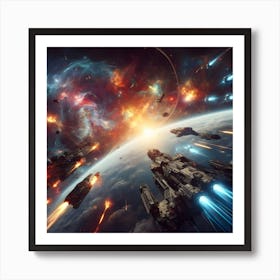 Space Battle Art Print