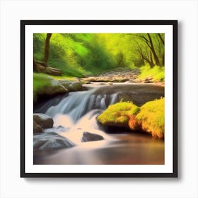 Stream In The Forest 18 Art Print