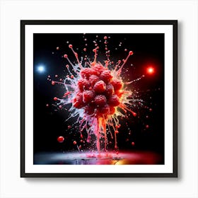 Raspberry Splash Art Print