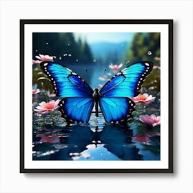 Butterfly In Water Art Print