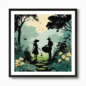 Couple In The Garden Art Print