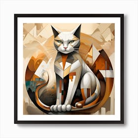 Abstract Cat 2 Art Print