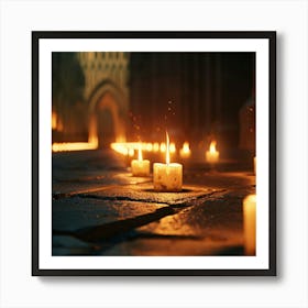 Lit Candles In A Church 3 Art Print