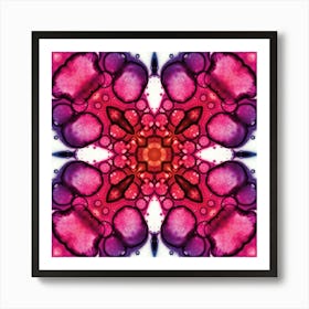 Watercolor Abstraction Pink And Blue Flower Art Print