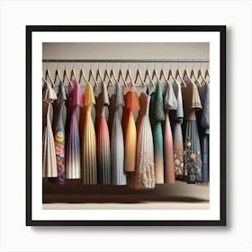 Dress Rack Stock Videos & Royalty-Free Footage Art Print