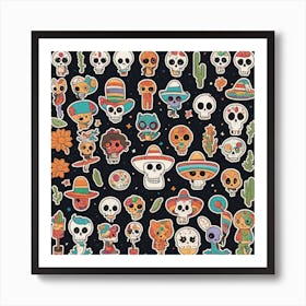 Mexican Skulls 2 Art Print