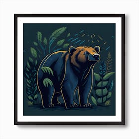 Bear In The Forest 1 Art Print