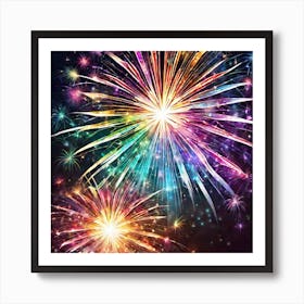 Colorful Fireworks Art Print